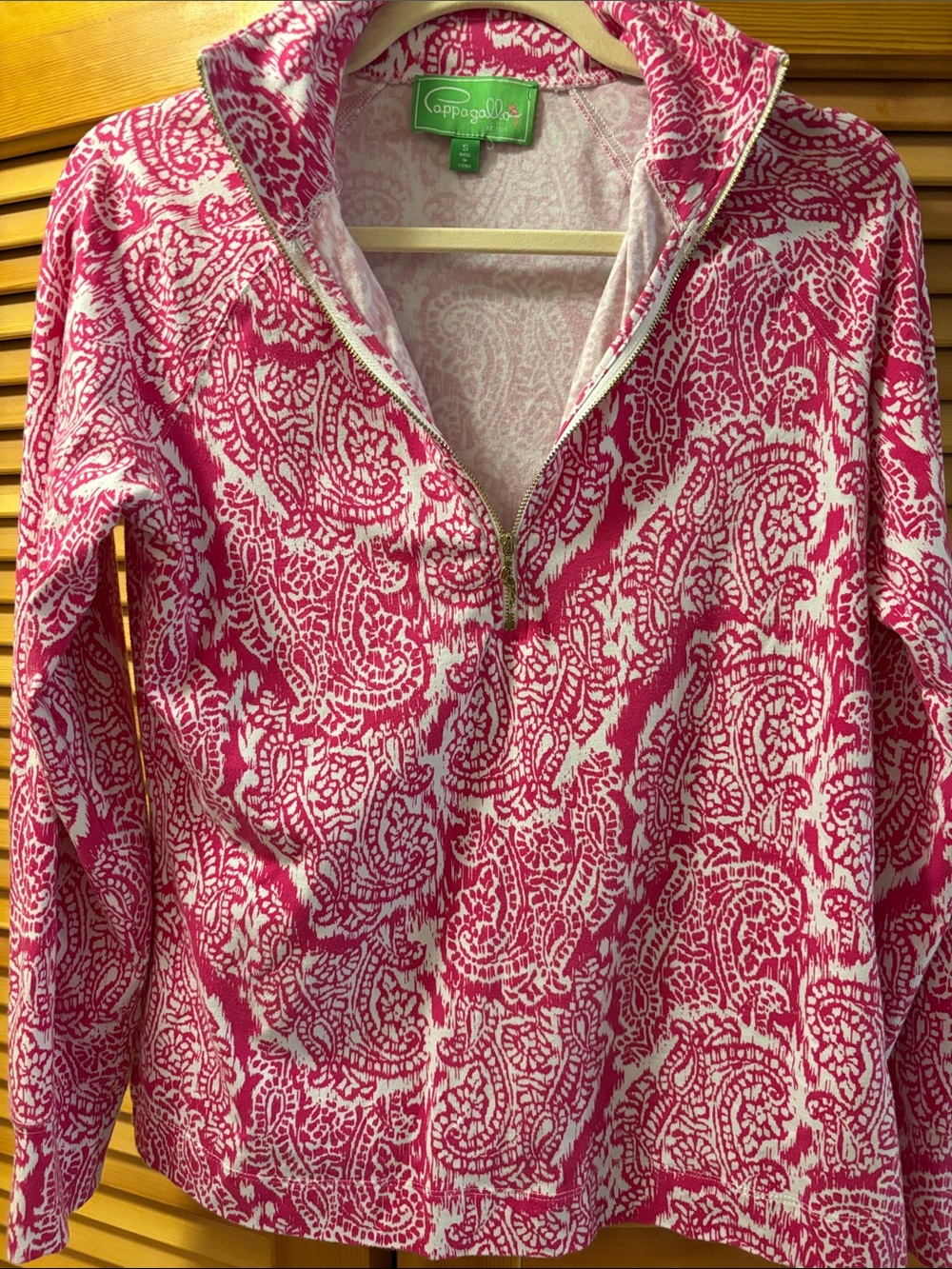 Pappagallo Pink Paisley Half-Zip